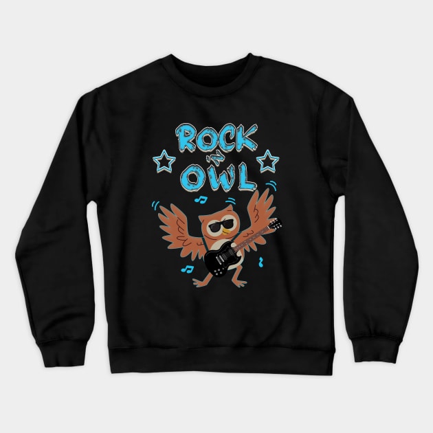 Rock 'N Owl Crewneck Sweatshirt by RailoImage